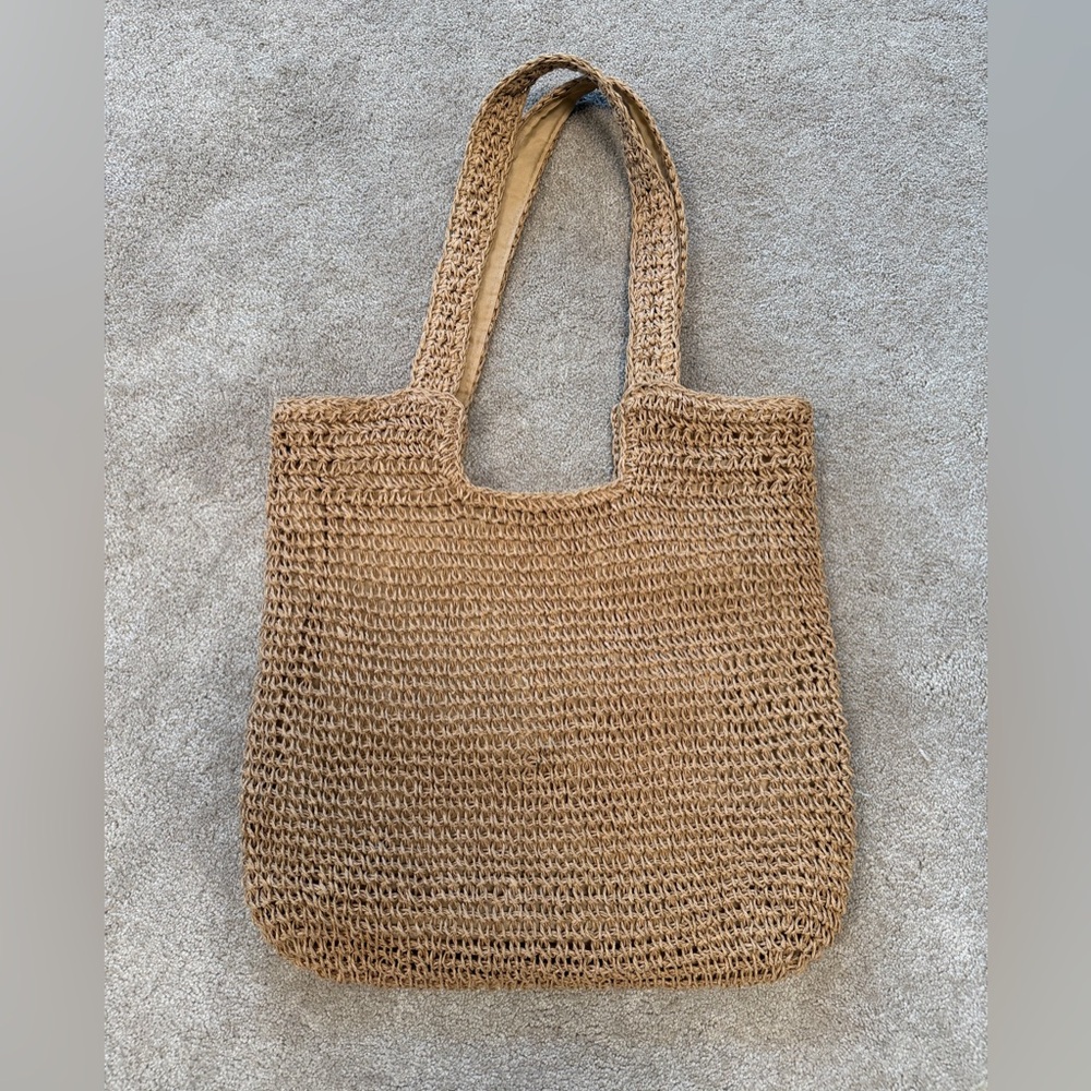 Woven Tan Tote Bag